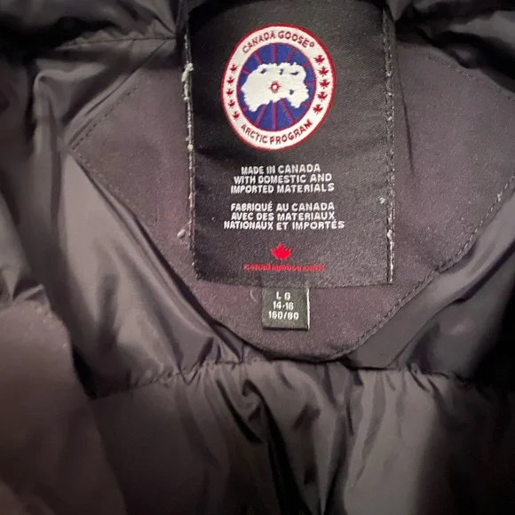 Canada Goose Black Jacket, girls 14-16 - Picture 2 of 4